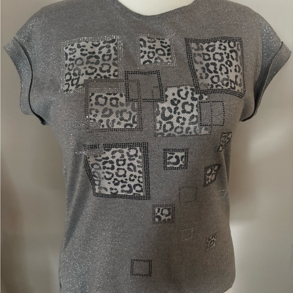 Heather Gray Graphic Boxy Tee Short Sleeve
